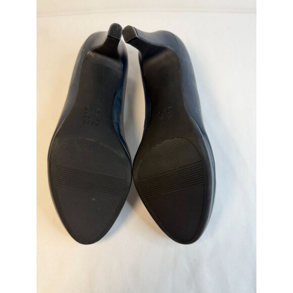 Naturalizer Michelle Pump Womens Size 8M Navy Blue Leather Slip On Comfort Heel - Picture 10 of 13